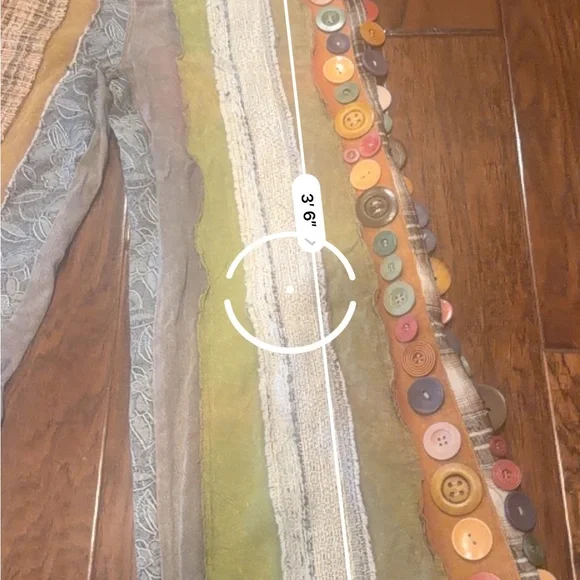 Custom Boho Patchwork Wide-Leg Pants with Button Trim - Picture 7 of 9